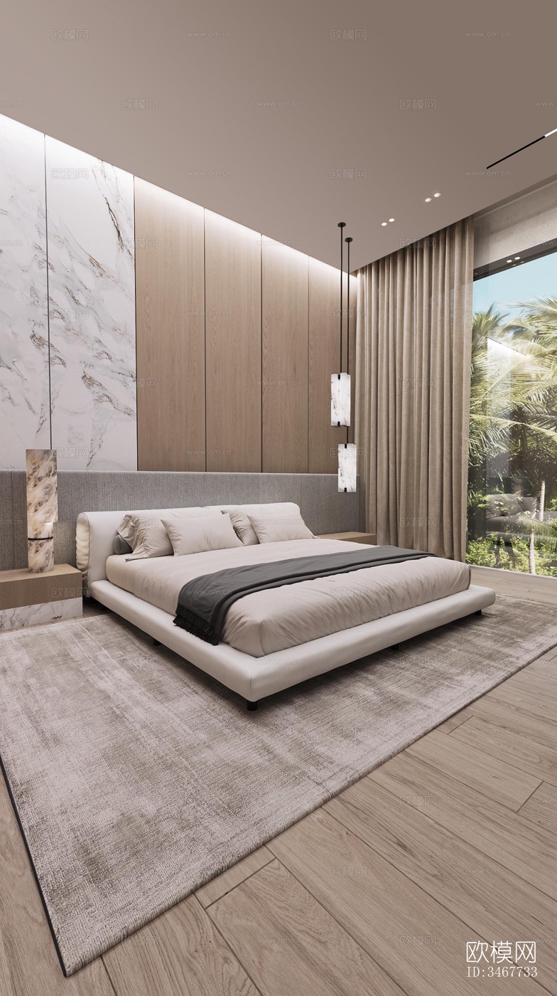 现代大平层效果图下载（渲染图6）