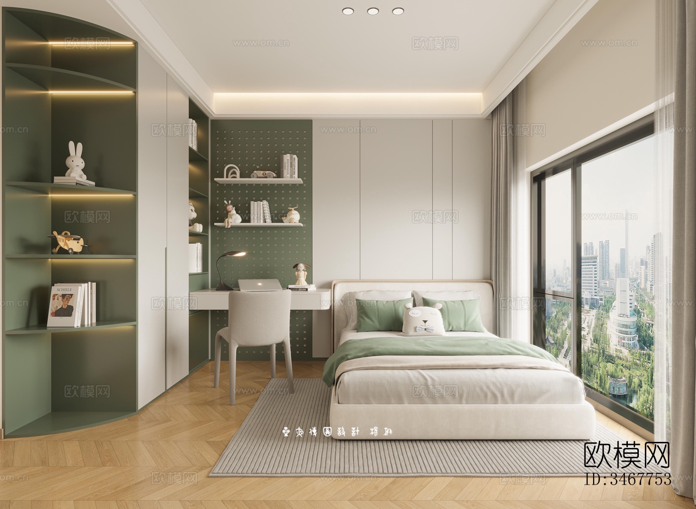 现代大平层效果图下载（渲染图7）