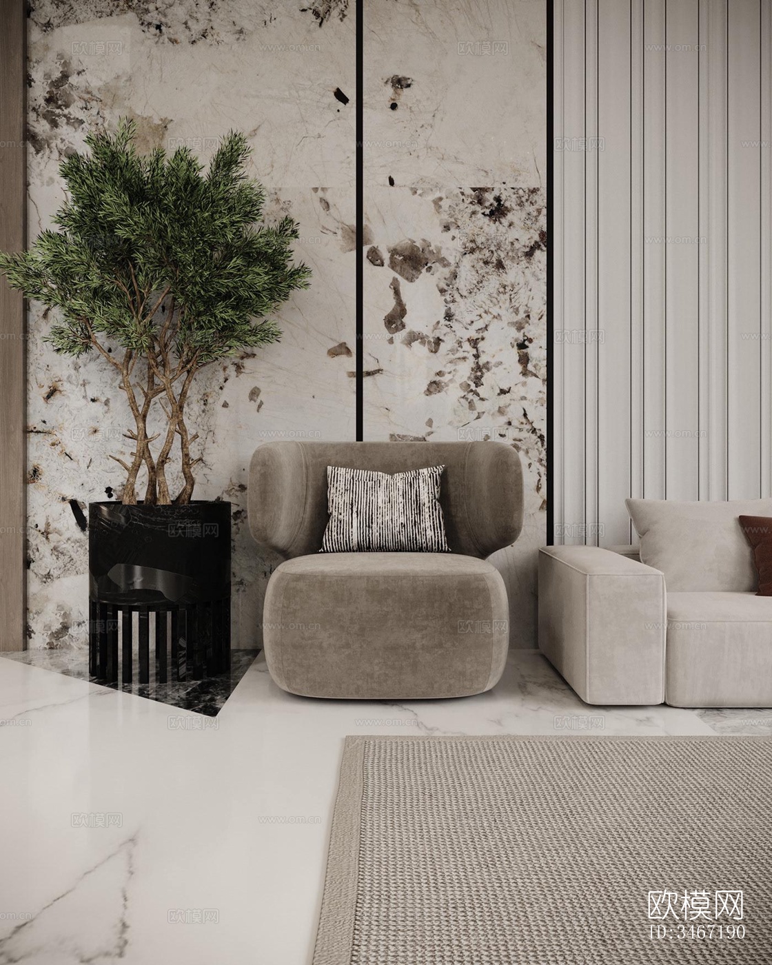 现代大平层效果图下载（渲染图20）