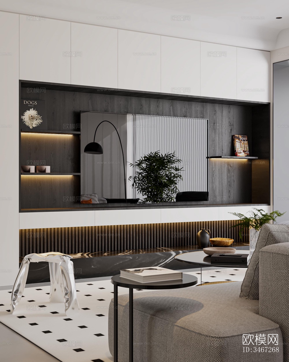 现代大平层效果图下载（渲染图5）