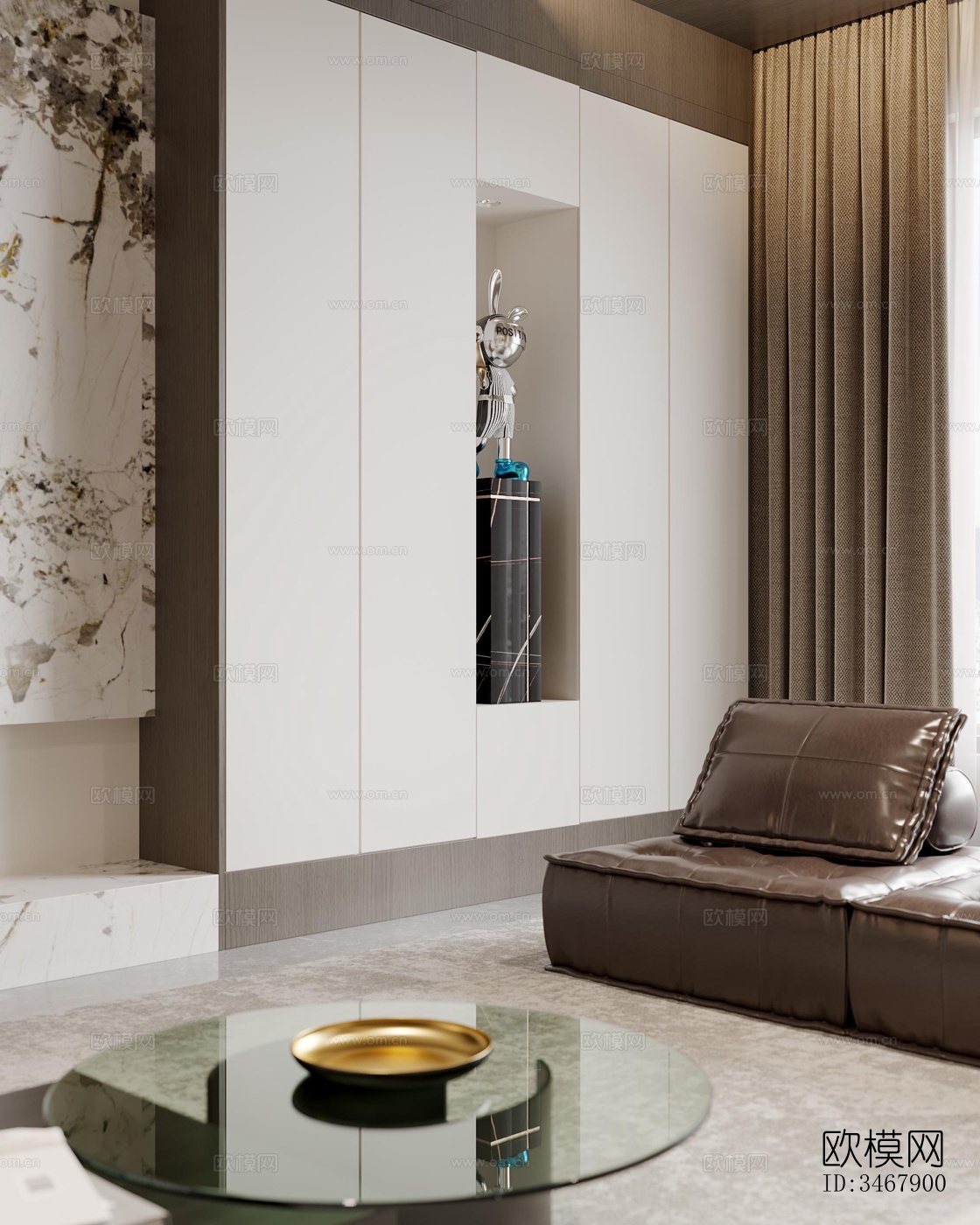 现代大平层效果图下载（渲染图7）