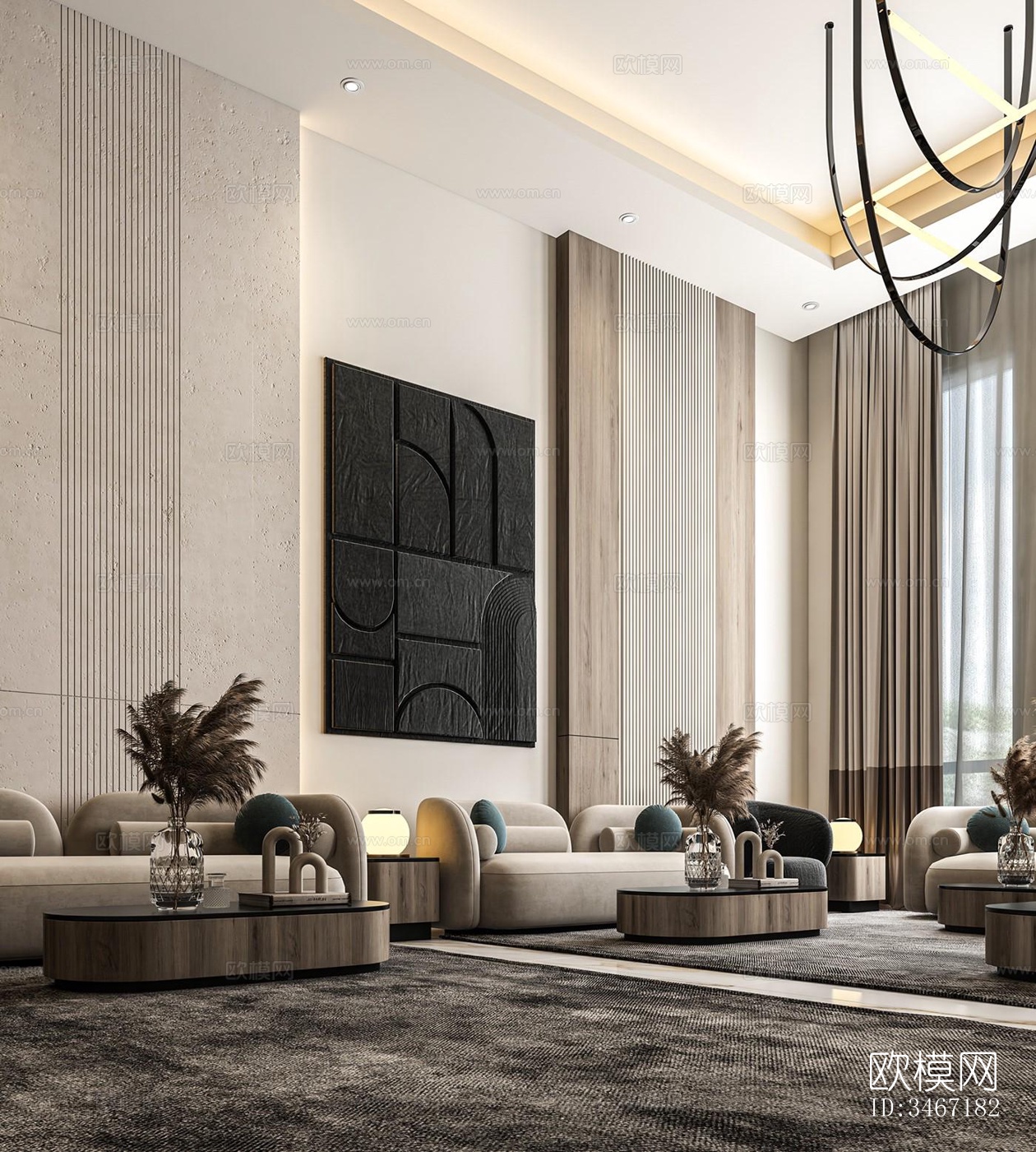 现代大平层效果图下载（渲染图15）