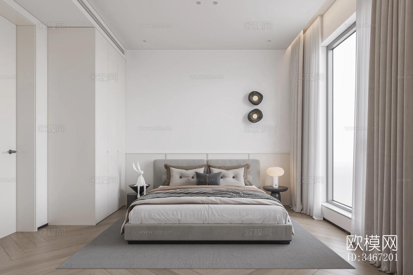 现代大平层效果图下载（渲染图10）