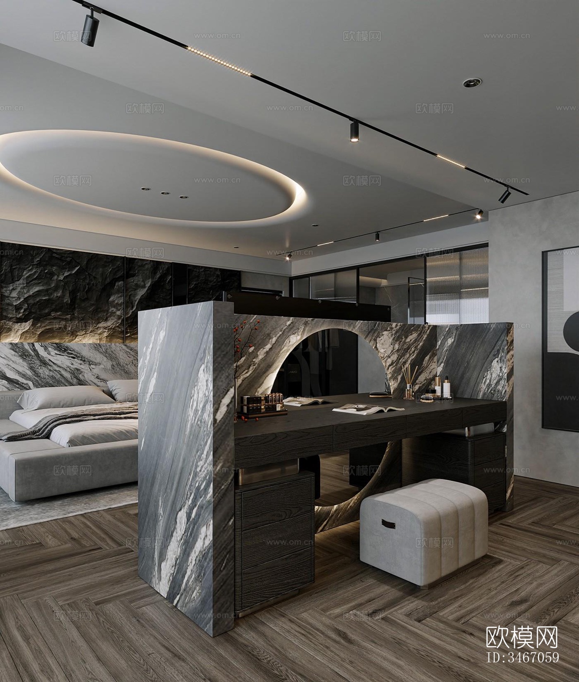 现代卧室效果图下载（渲染图9）