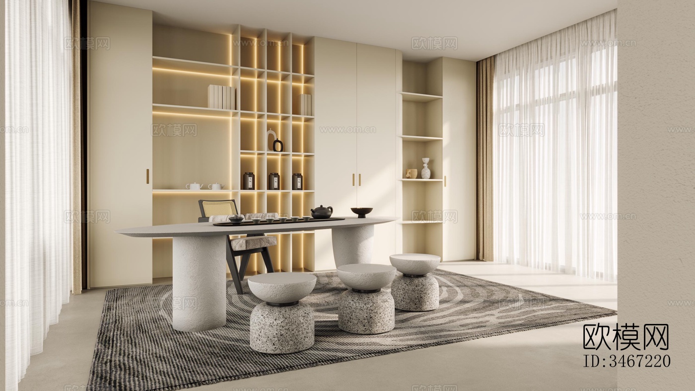 现代大平层效果图下载（渲染图11）