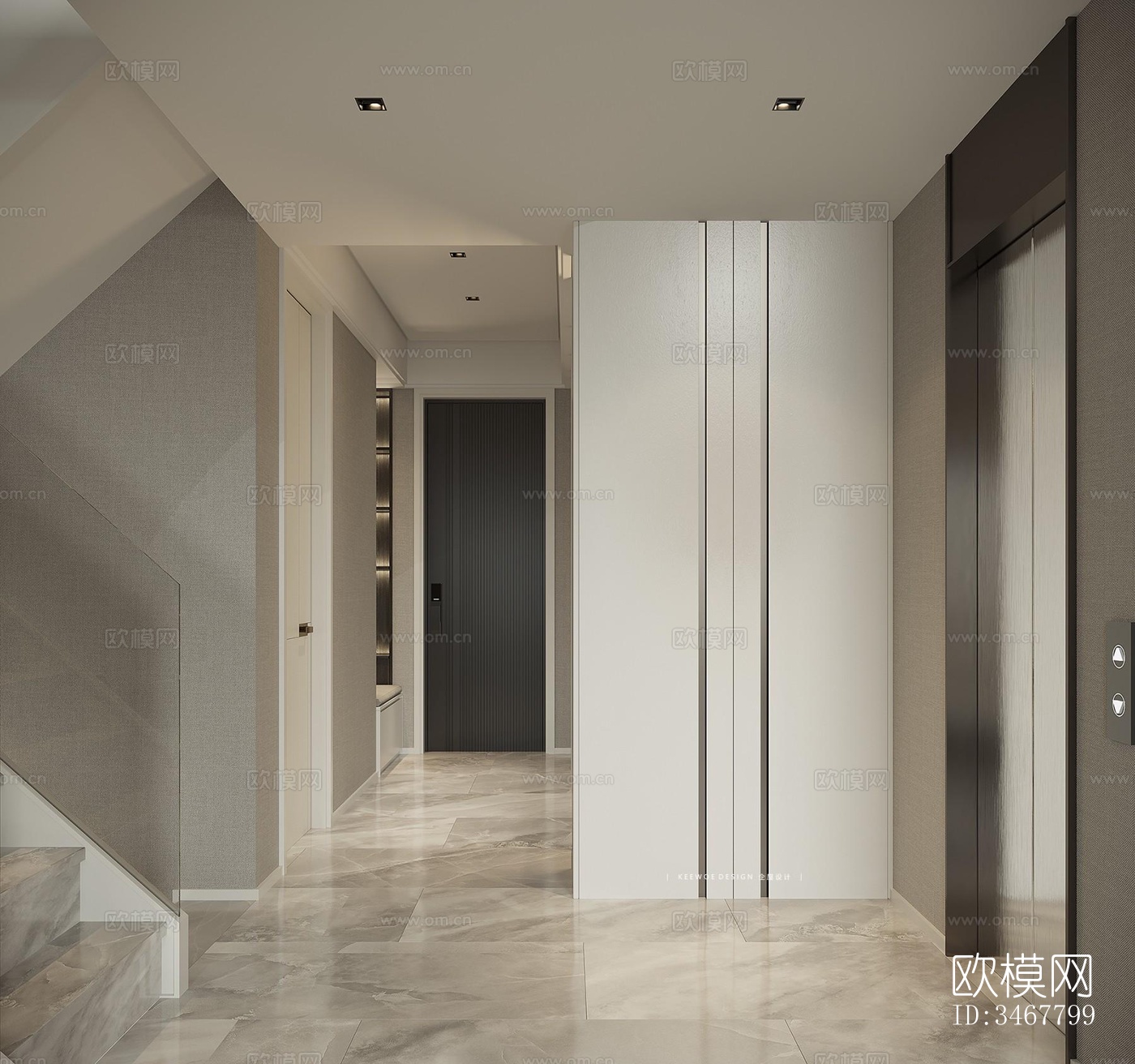 现代大平层效果图下载（渲染图11）