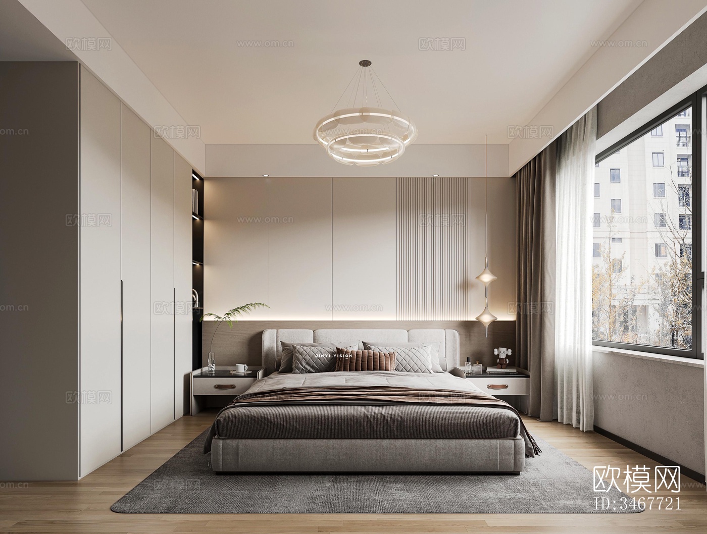 现代大平层效果图下载（渲染图5）