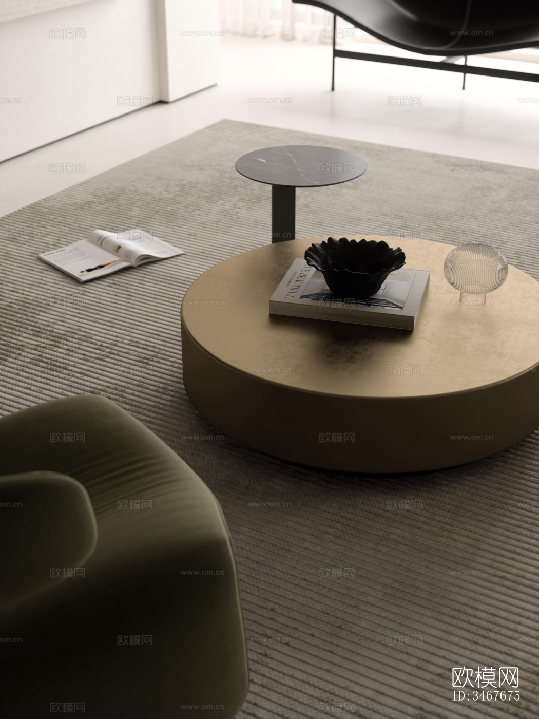 现代大平层效果图下载（渲染图1）