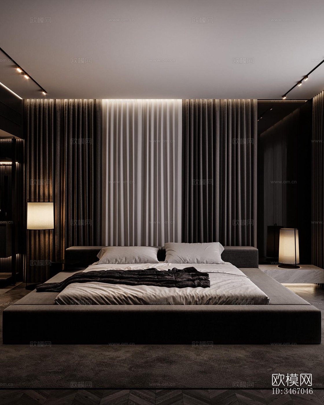 现代卧室效果图下载（渲染图1）