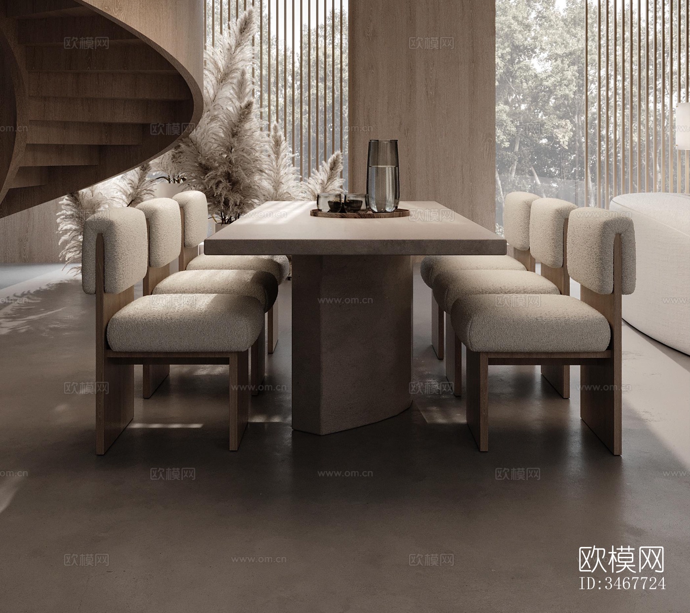 现代大平层效果图下载（渲染图11）