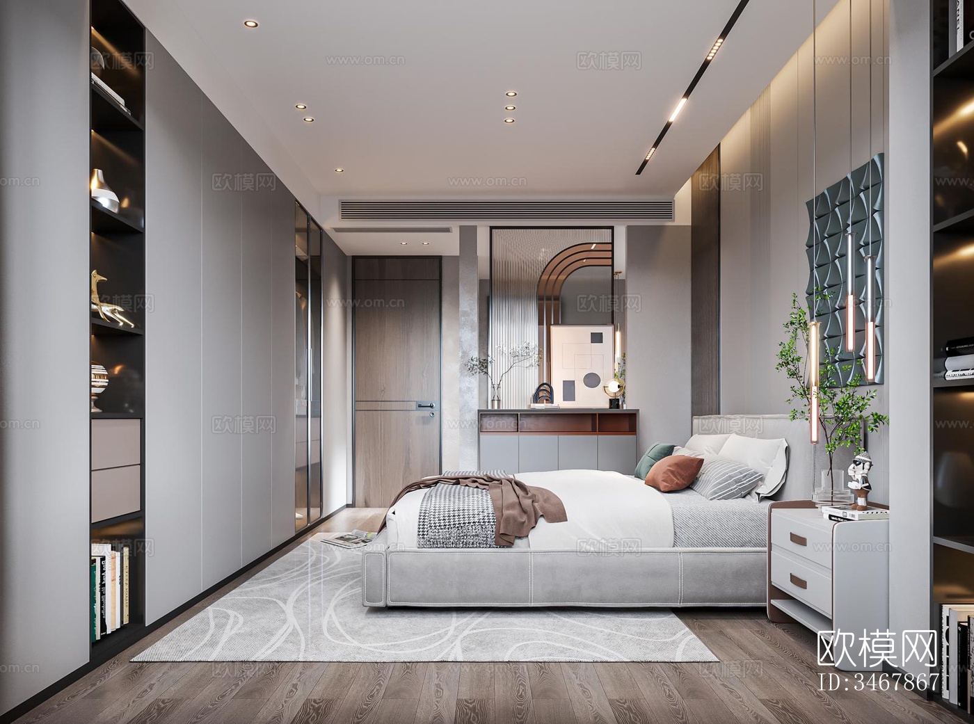 现代大平层效果图下载（渲染图5）