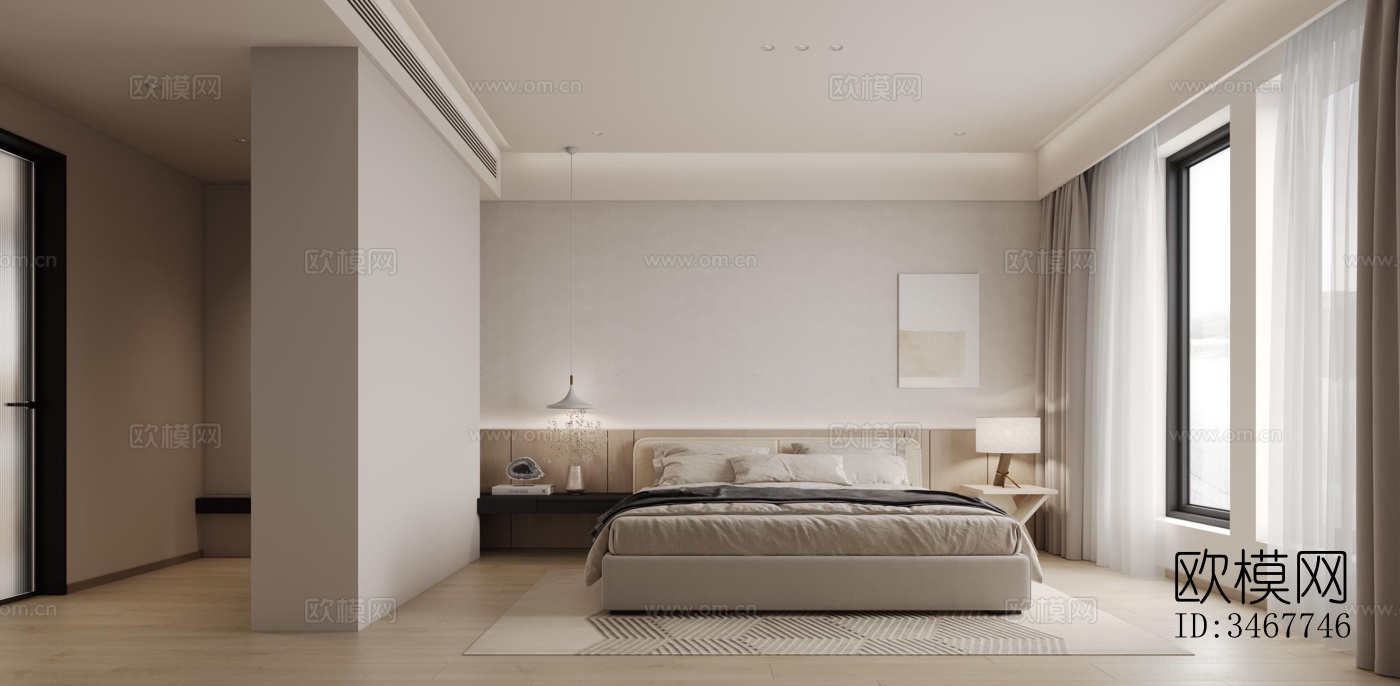 现代大平层效果图下载（渲染图15）