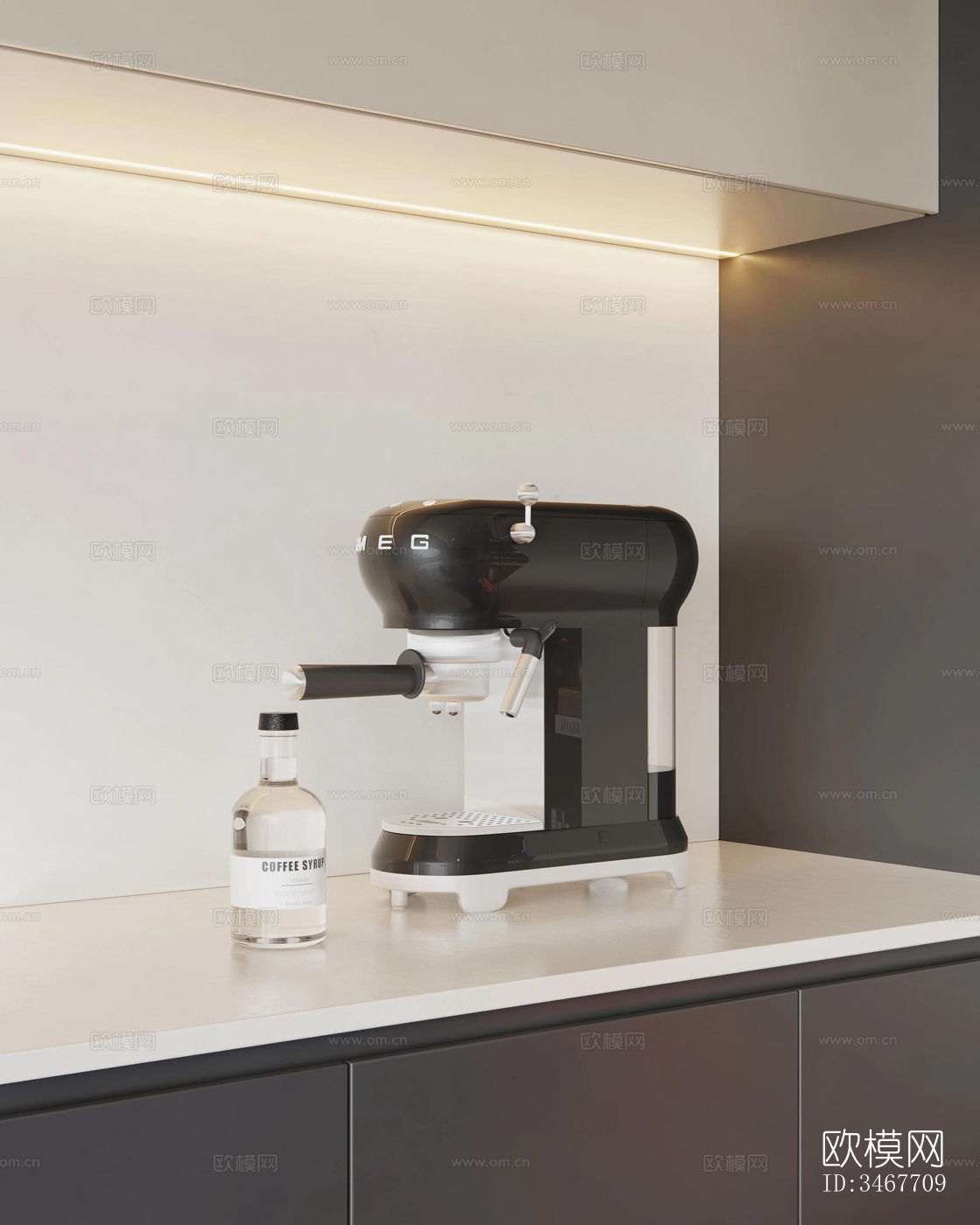 现代大平层效果图下载（渲染图1）