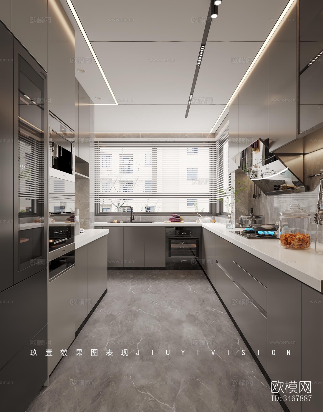 现代大平层效果图下载（渲染图8）