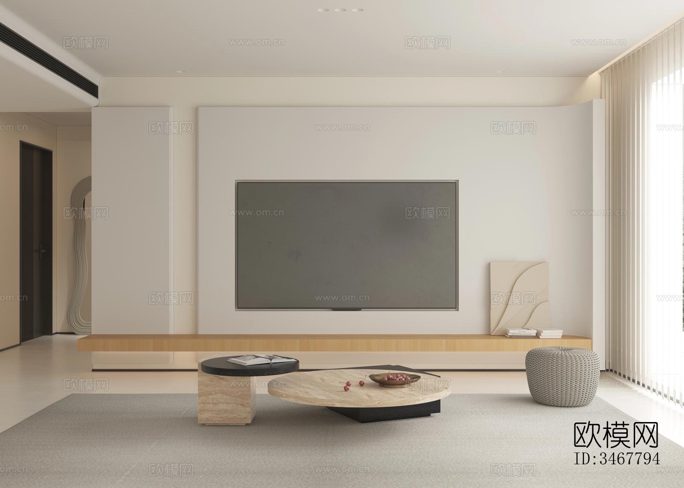 现代大平层效果图下载（渲染图17）