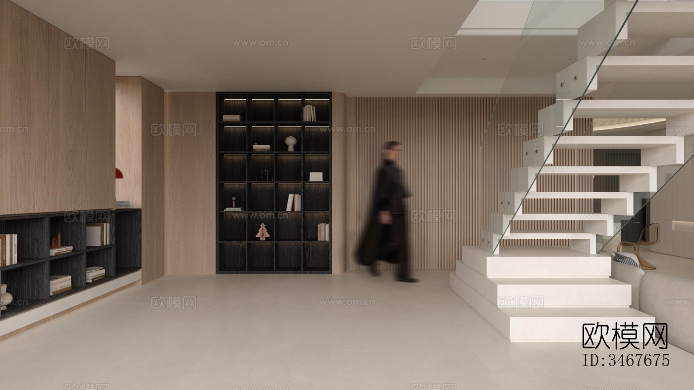 现代大平层效果图下载（渲染图18）