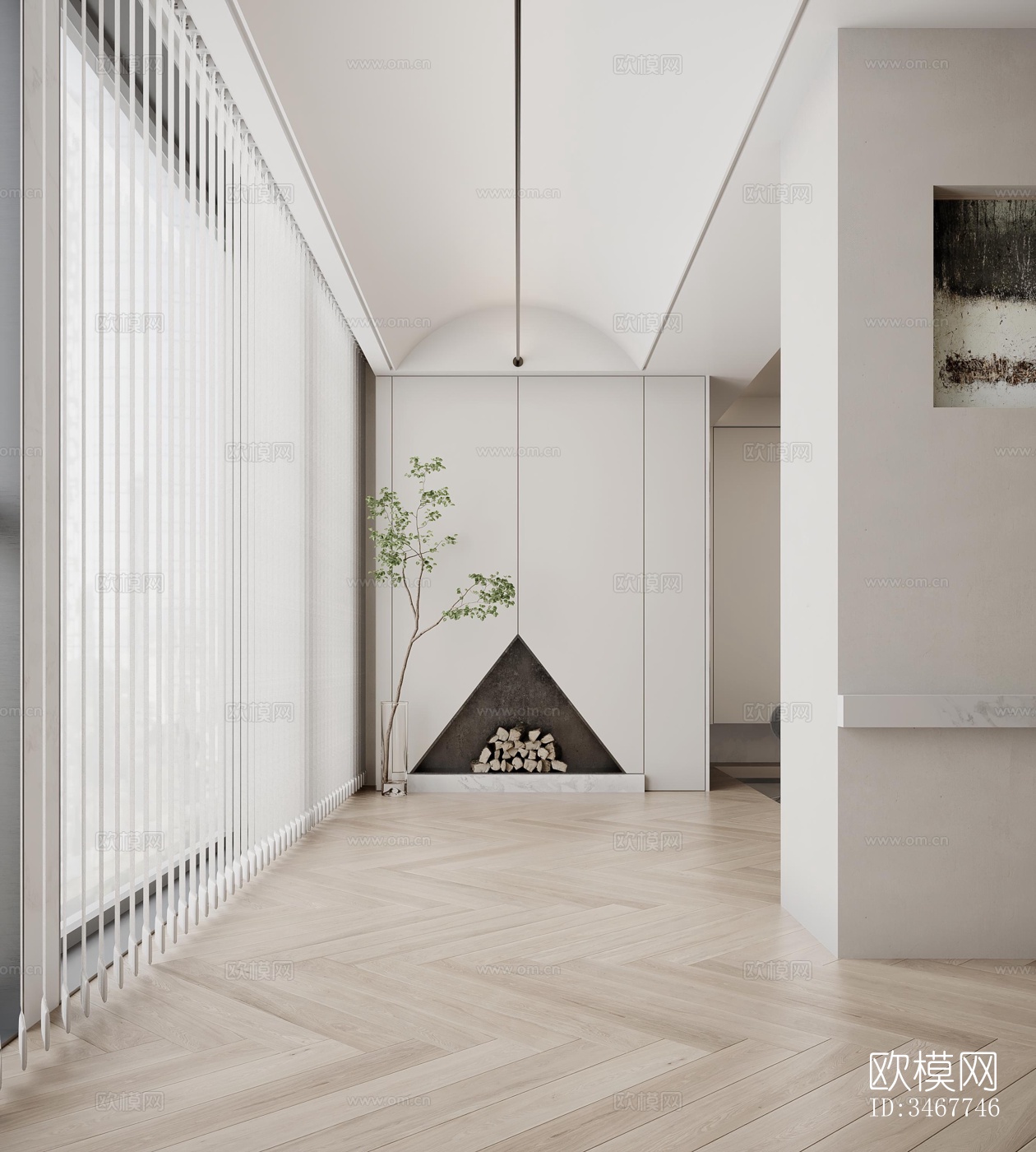 现代大平层效果图下载（渲染图11）