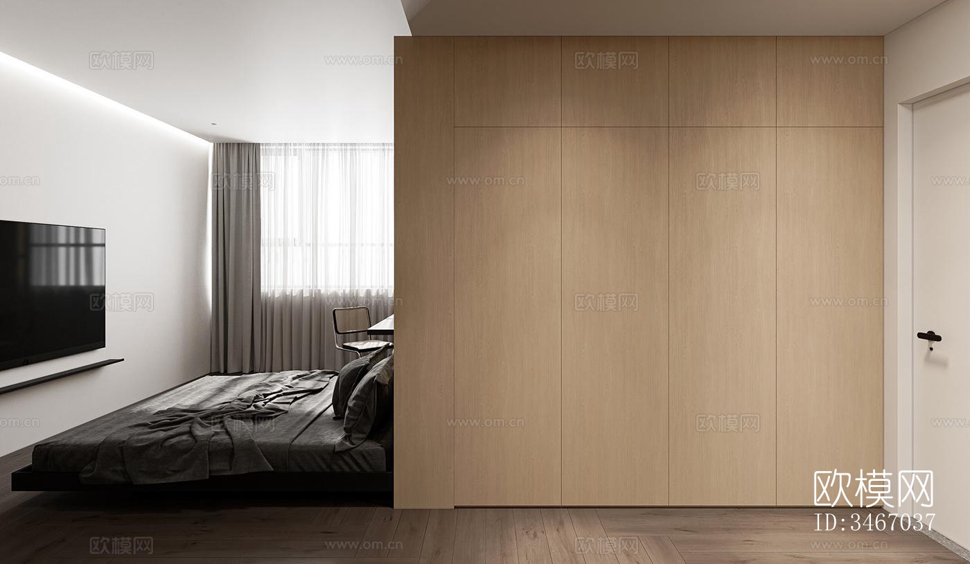 现代卧室效果图下载（渲染图5）