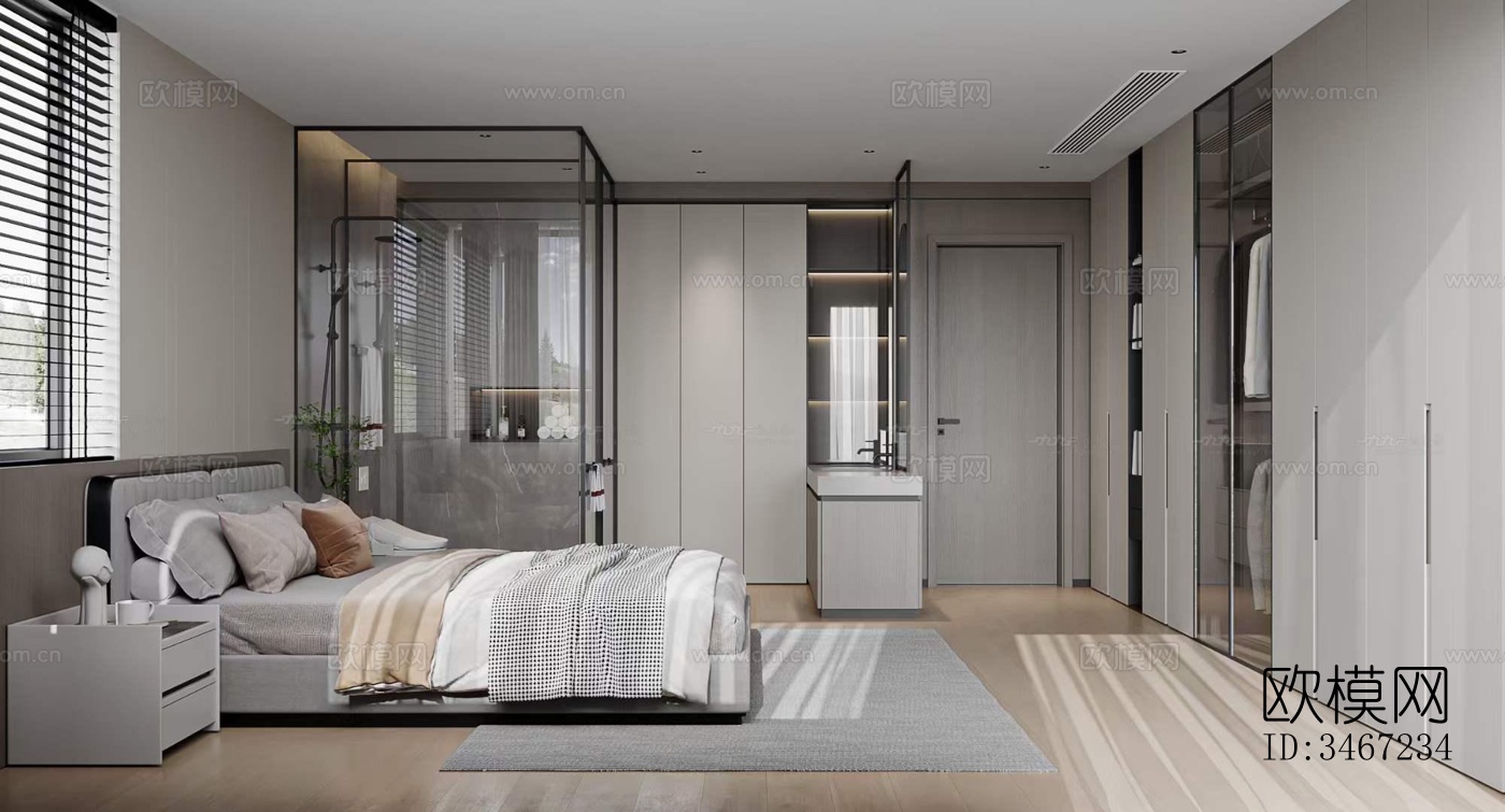 现代大平层效果图下载（渲染图6）