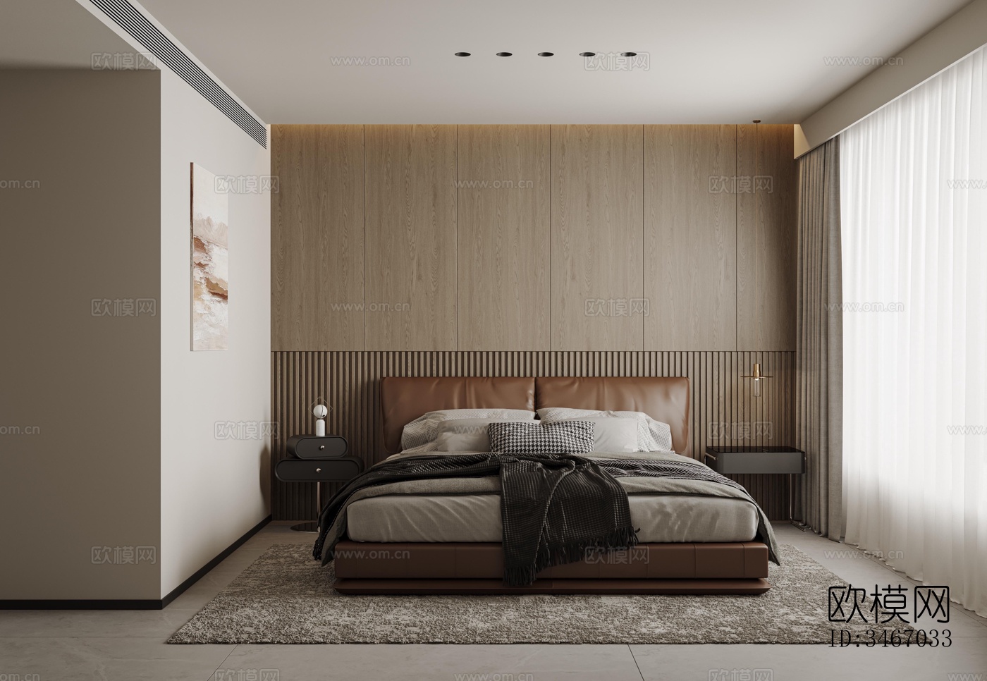 现代卧室效果图下载（渲染图1）