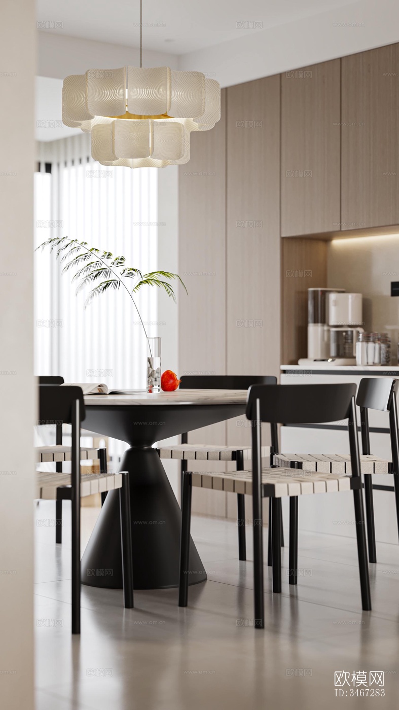 现代大平层效果图下载（渲染图9）