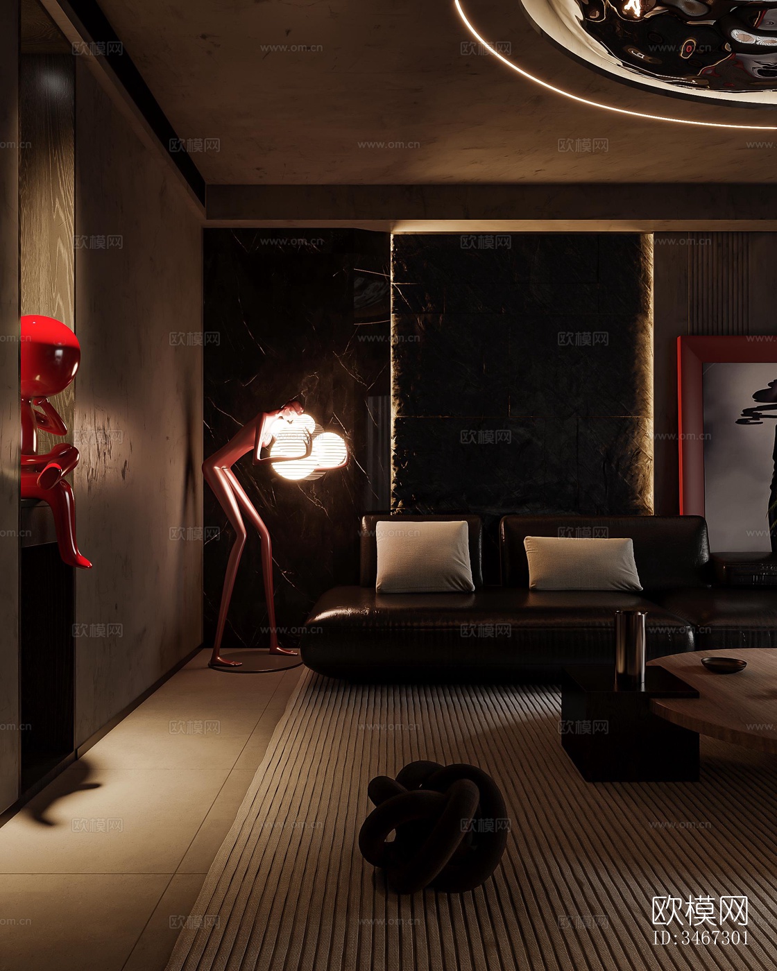 现代大平层效果图下载（渲染图17）