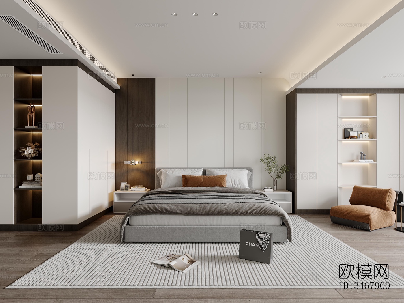 现代大平层效果图下载（渲染图9）