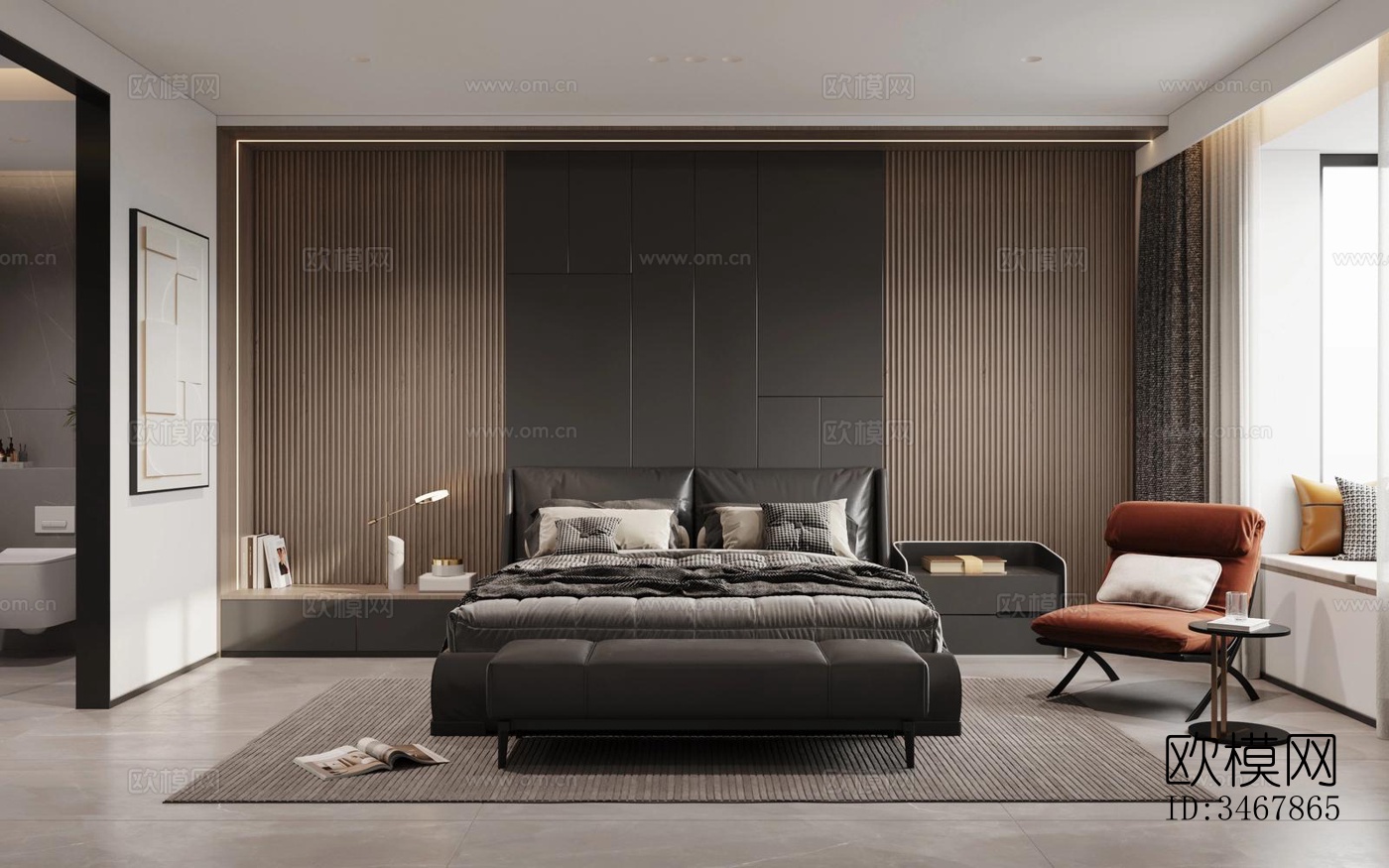 现代大平层效果图下载（渲染图12）