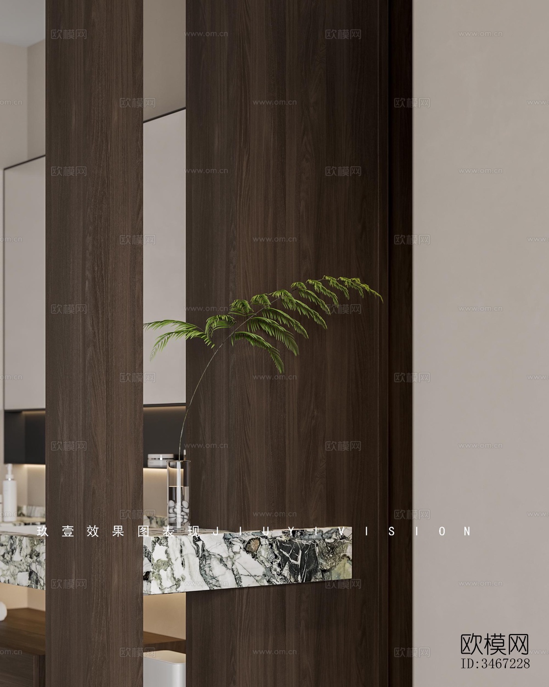 现代大平层效果图下载（渲染图10）