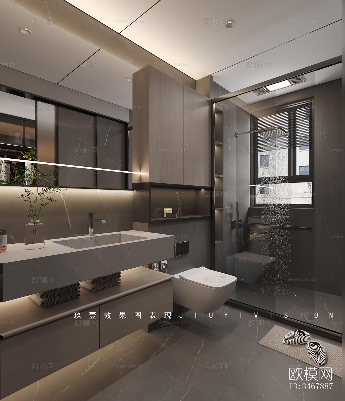 现代大平层效果图下载（渲染图7）