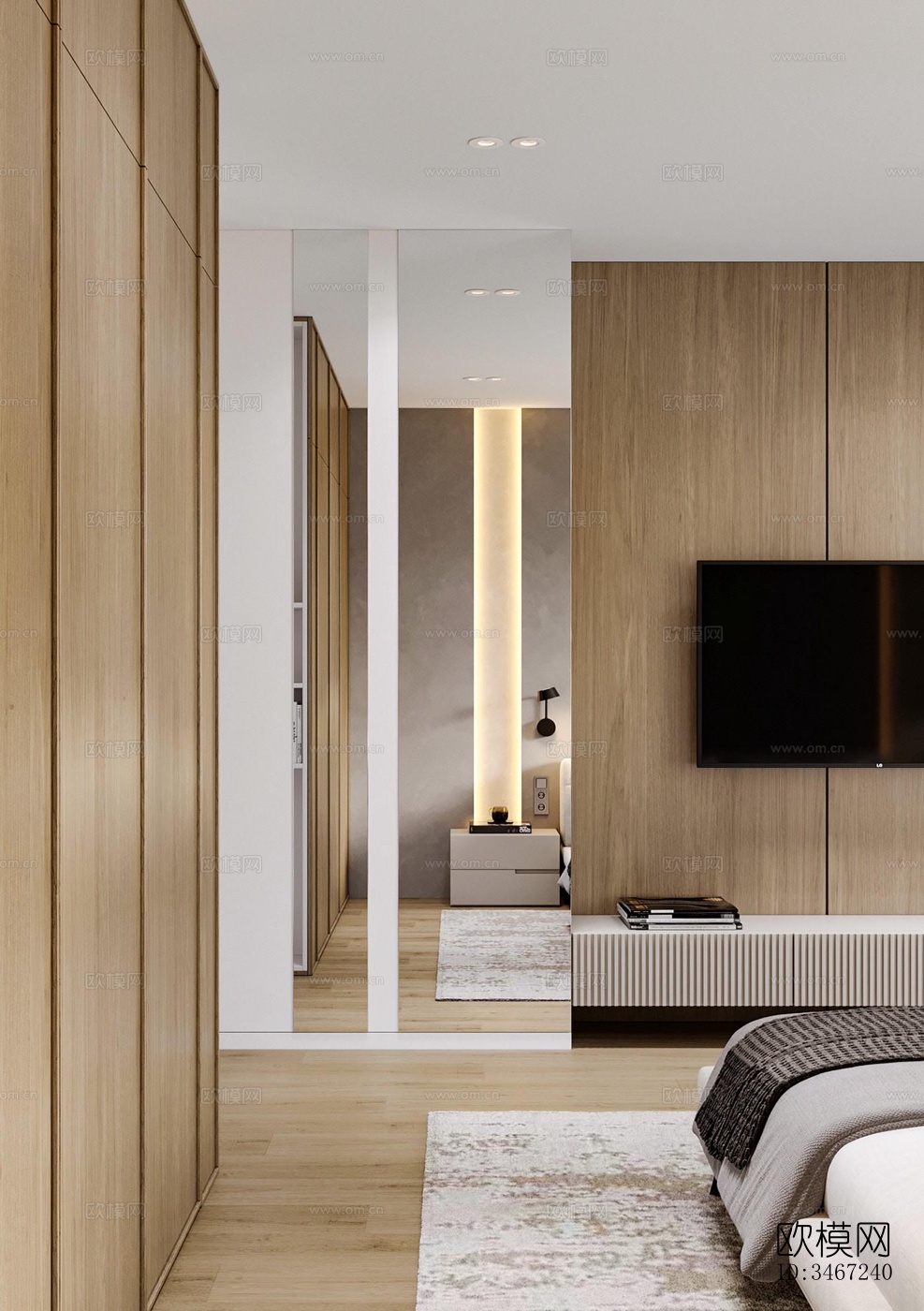 现代大平层效果图下载（渲染图14）