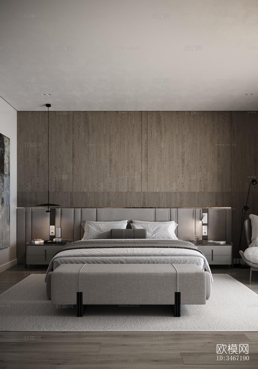 现代大平层效果图下载（渲染图13）