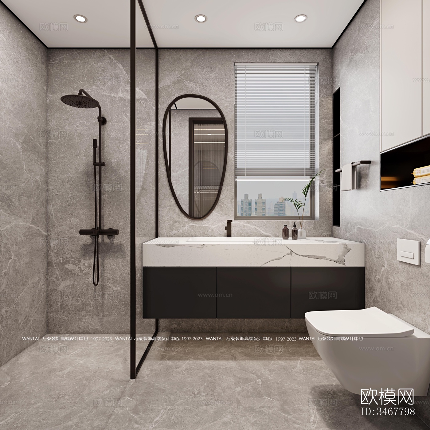 现代大平层效果图下载（渲染图6）