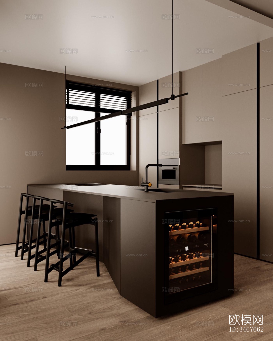 现代大平层效果图下载（渲染图18）