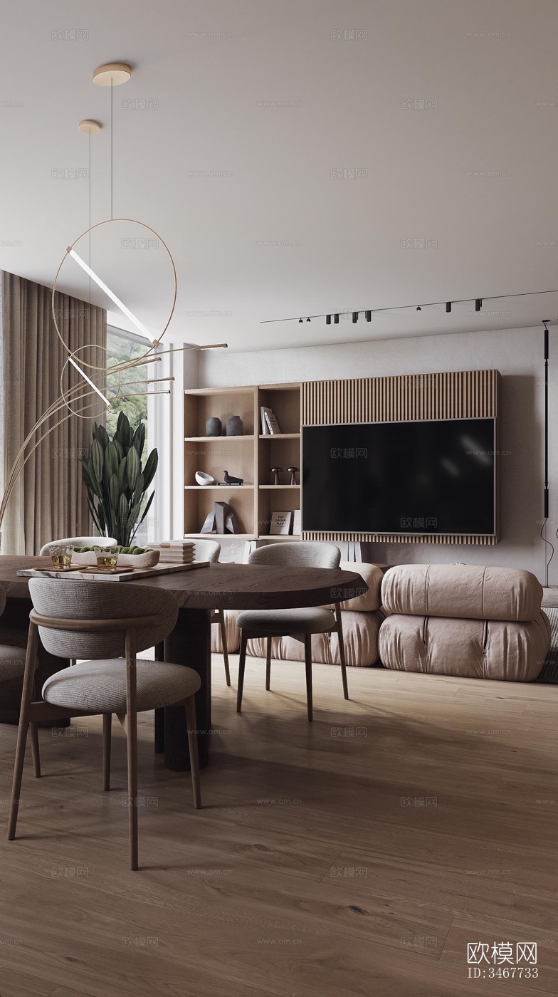 现代大平层效果图下载（渲染图13）