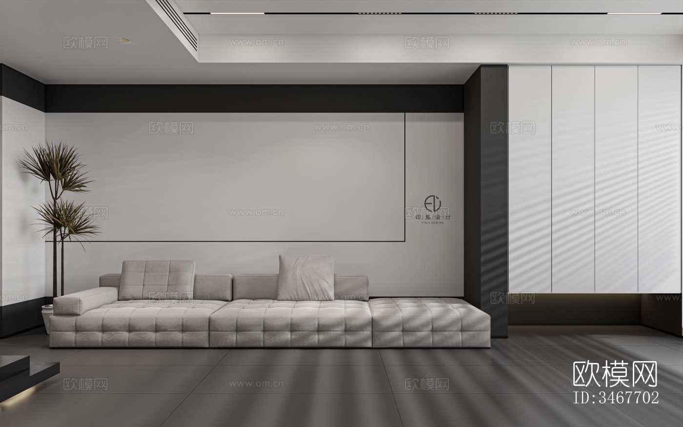 现代大平层效果图下载（渲染图20）