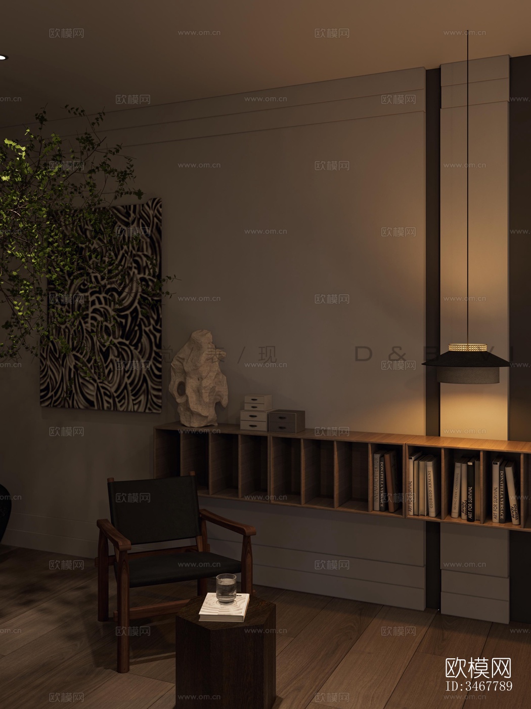 现代大平层效果图下载（渲染图13）