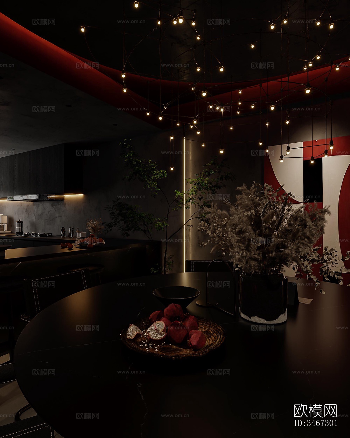 现代大平层效果图下载（渲染图8）