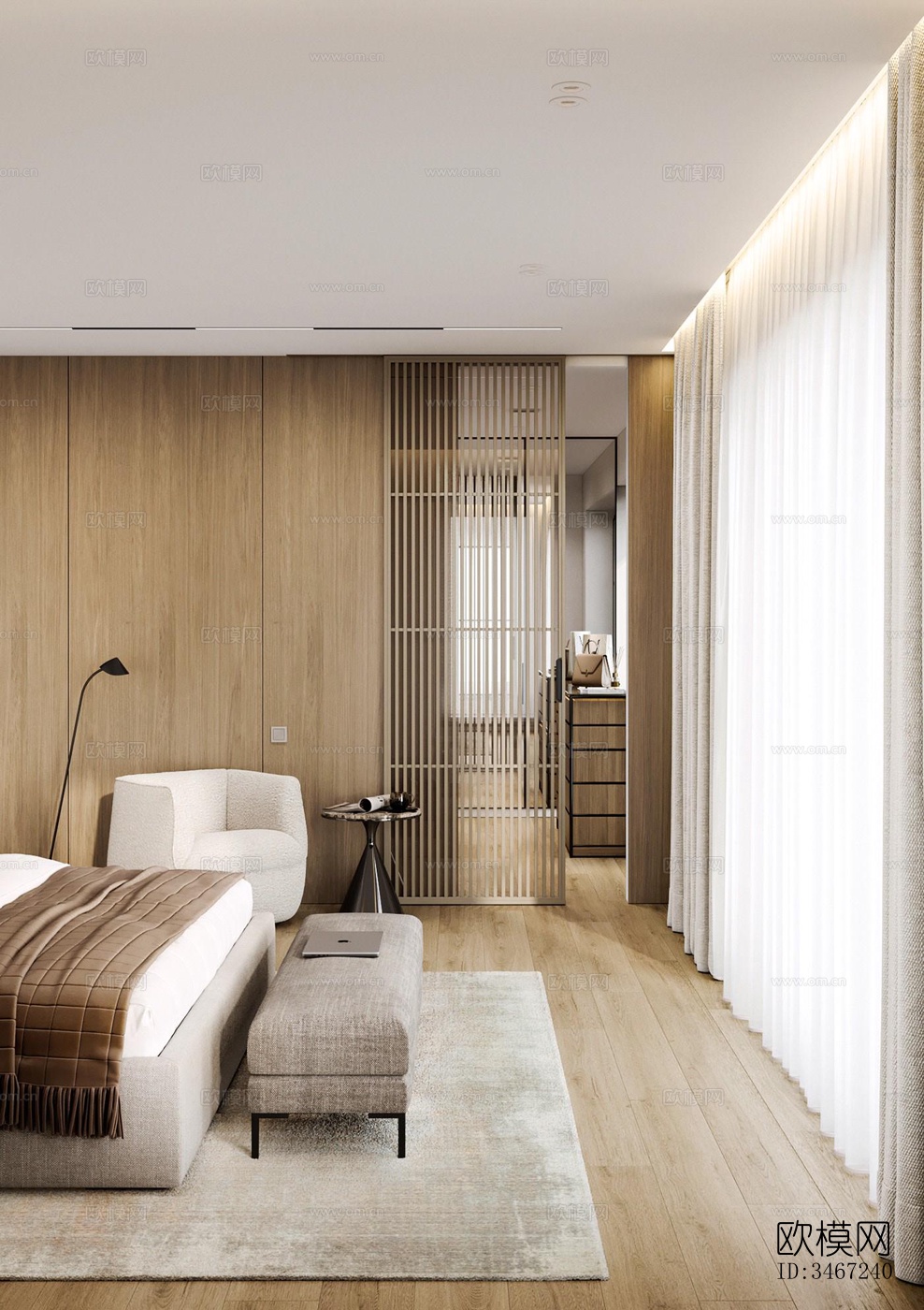 现代大平层效果图下载（渲染图13）