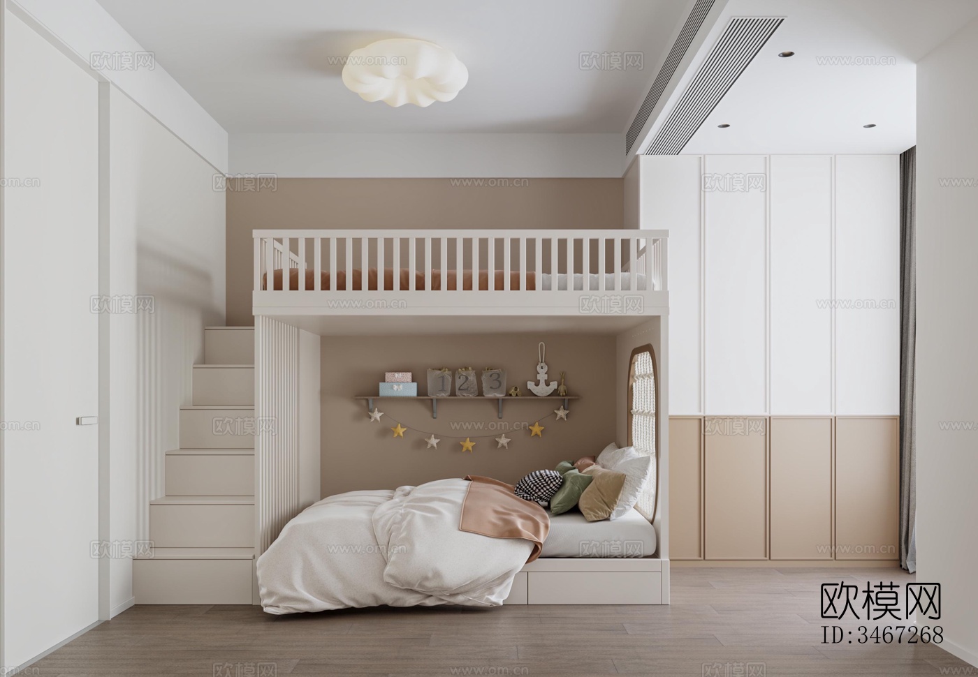 现代大平层效果图下载（渲染图7）