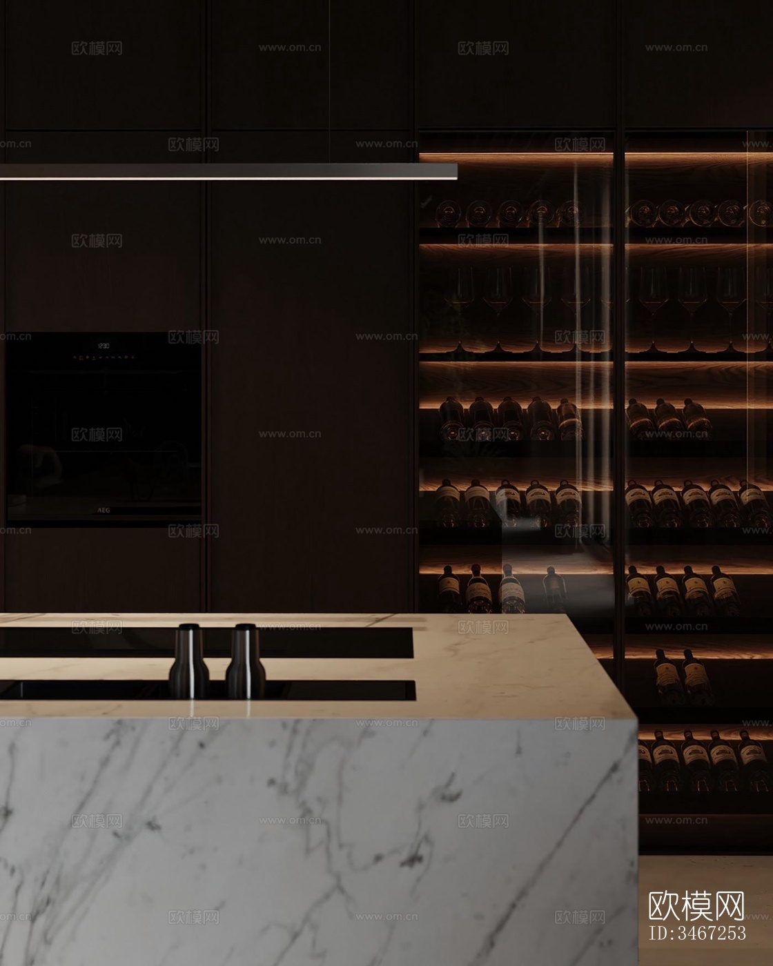 现代大平层效果图下载（渲染图7）