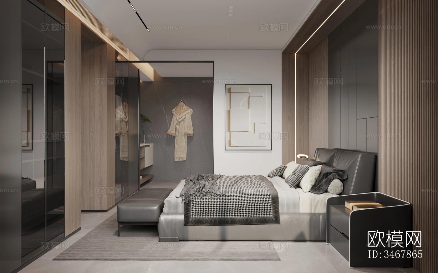 现代大平层效果图下载（渲染图10）