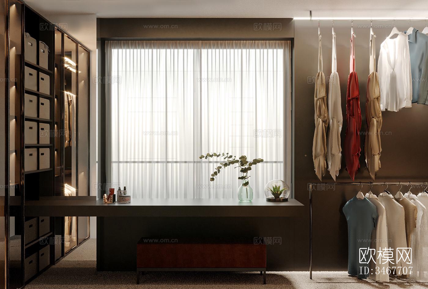 现代大平层效果图下载（渲染图5）