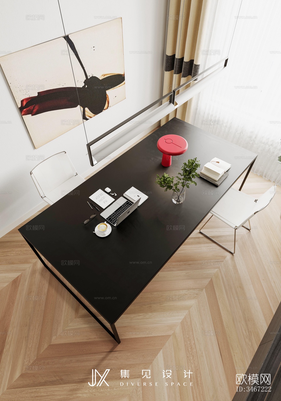 现代大平层效果图下载（渲染图18）