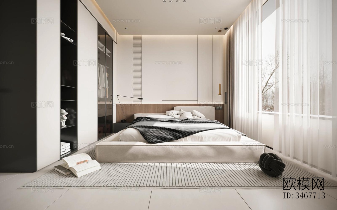 现代大平层效果图下载（渲染图9）