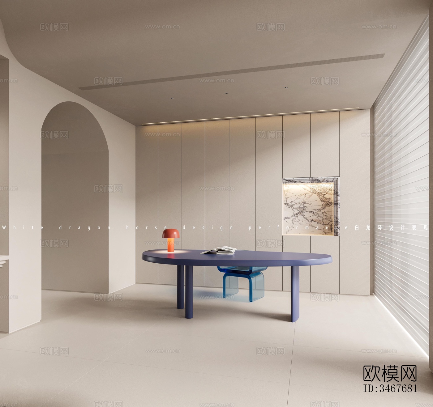 现代大平层效果图下载（渲染图4）