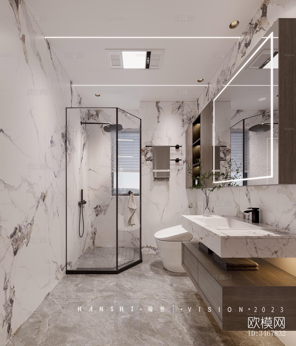 现代大平层效果图下载（渲染图10）