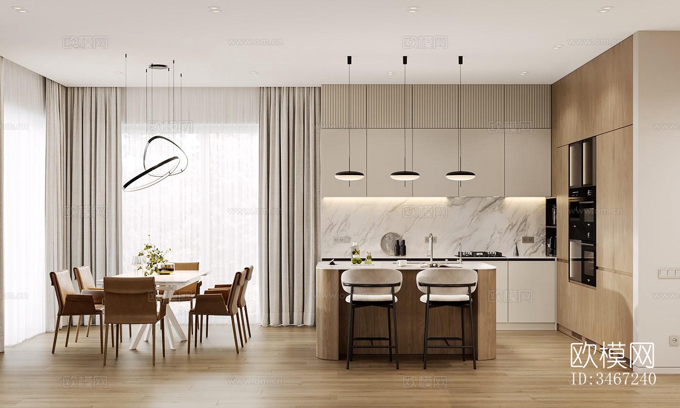 现代大平层效果图下载（渲染图8）