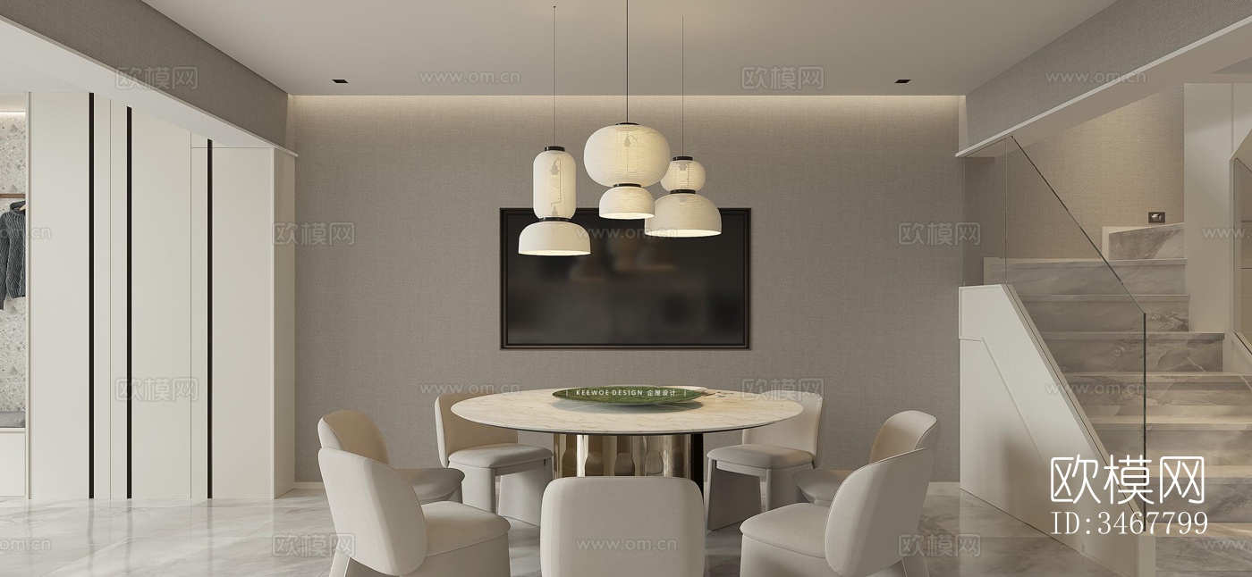 现代大平层效果图下载（渲染图14）