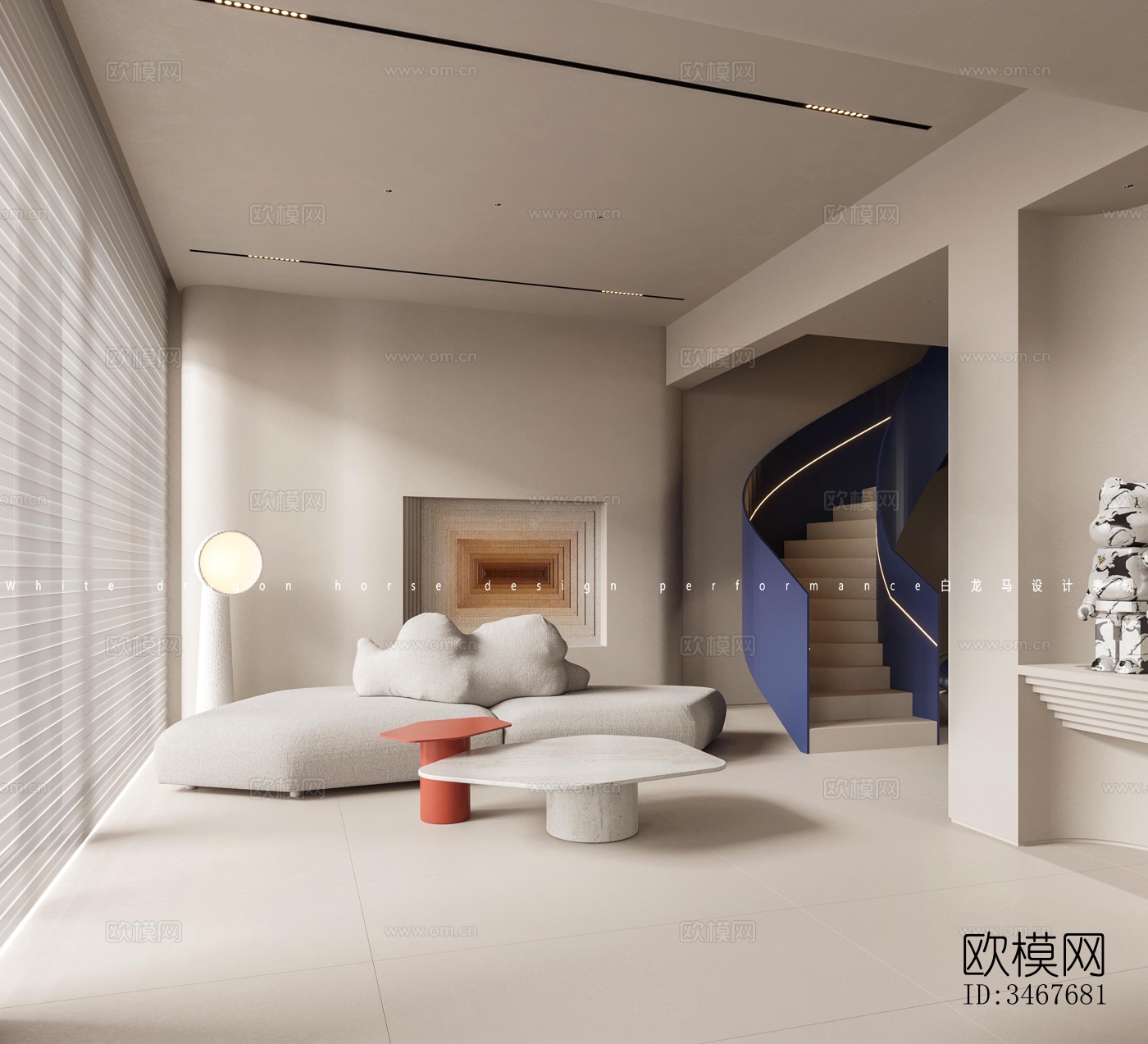 现代大平层效果图下载（渲染图5）